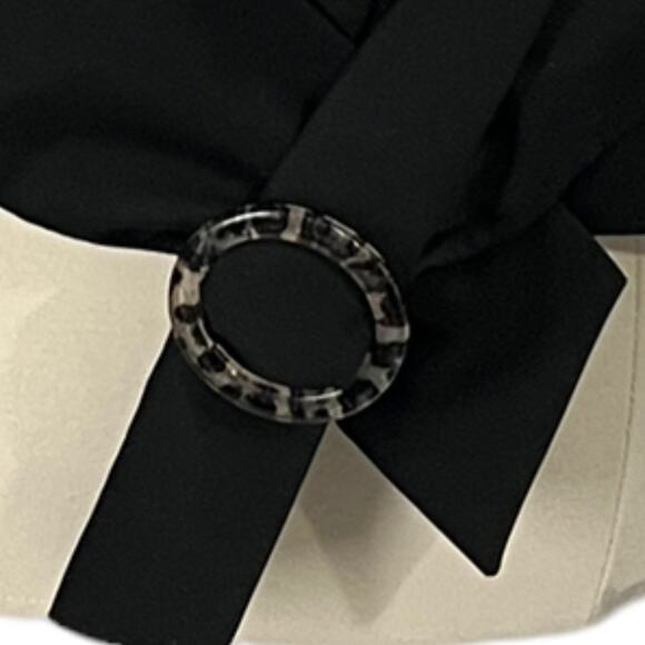 NINE WEST Black Leopard Blazer SZ 12 - Picture 6 of 9